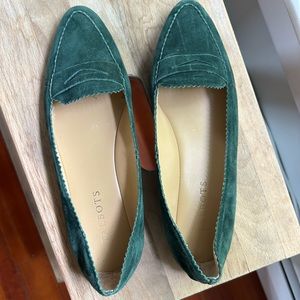 Talbots Green Velvet loafers